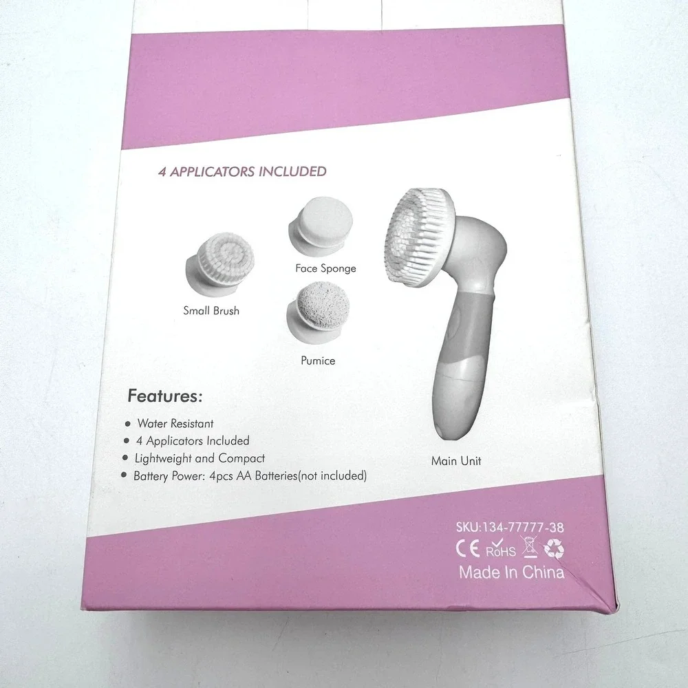ELECHOMES NEW EB101 Waterproof Skin Cleaning System‎ Facial Brush 4 Applicators